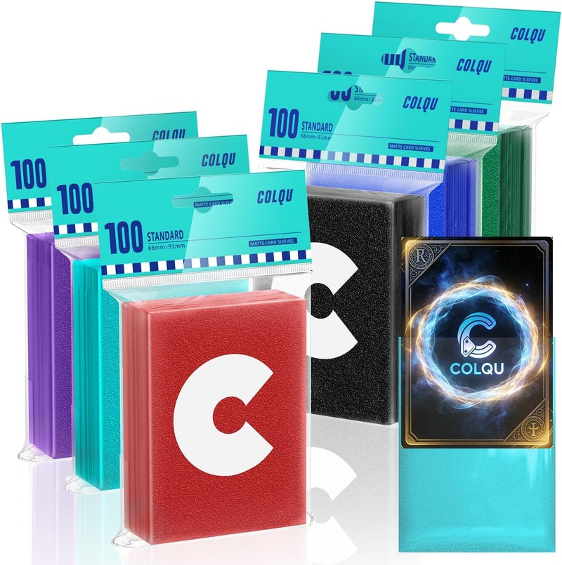 COLQU 600ct Matte Card Sleeves, 6 Colors Card Sleeves fits MTG, TCG Cards Sleeve, Deck Sleeve Protectors for Baseball, Sports, Trading, Game, MTG Cards - Image 1